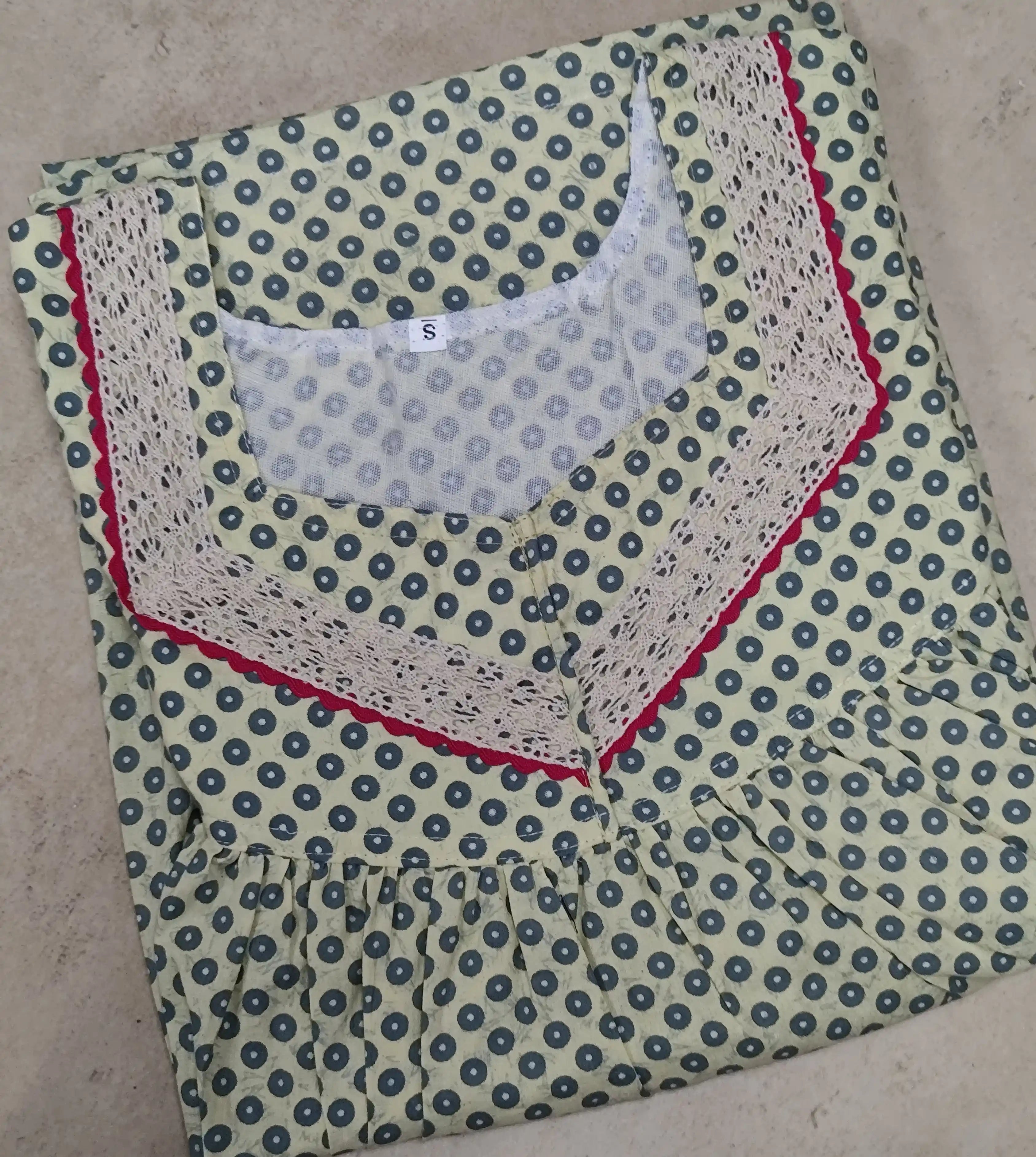 Bantex Pleated, With Pockets, No Open Small Printed Nighty