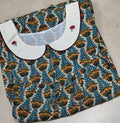 Cotton Pleated, With Pockets, No Open Medium Printed Nighty
