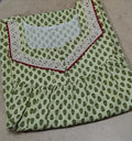 Cotton Pleated, With Pockets, No Open Medium Printed Nighty