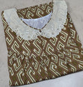 Cotton Pleated, With Pockets, No Open Medium Printed Nighty