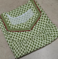 Cotton Pleated, With Pockets, No Open Large Printed Nighty