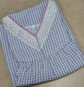 Cotton Pleated, With Pockets, No Open Large Printed Nighty