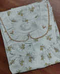 Cotton Pleated, With Pockets, Full Open Large Printed Nighty