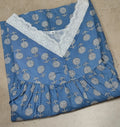 Soft Cotton Pleated, With Pockets, No Open Small Printed Nighty