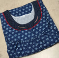 Cotton Pleated, With Pockets, No Open Small Printed Nighty