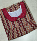 Cotton Pleated, With Pockets, No Open Small Printed Nighty
