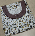 Cotton Pleated, With Pockets, Half Open Small Printed Nighty