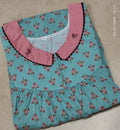 Cotton Pleated, With Pockets, Half Open Medium Printed Nighty