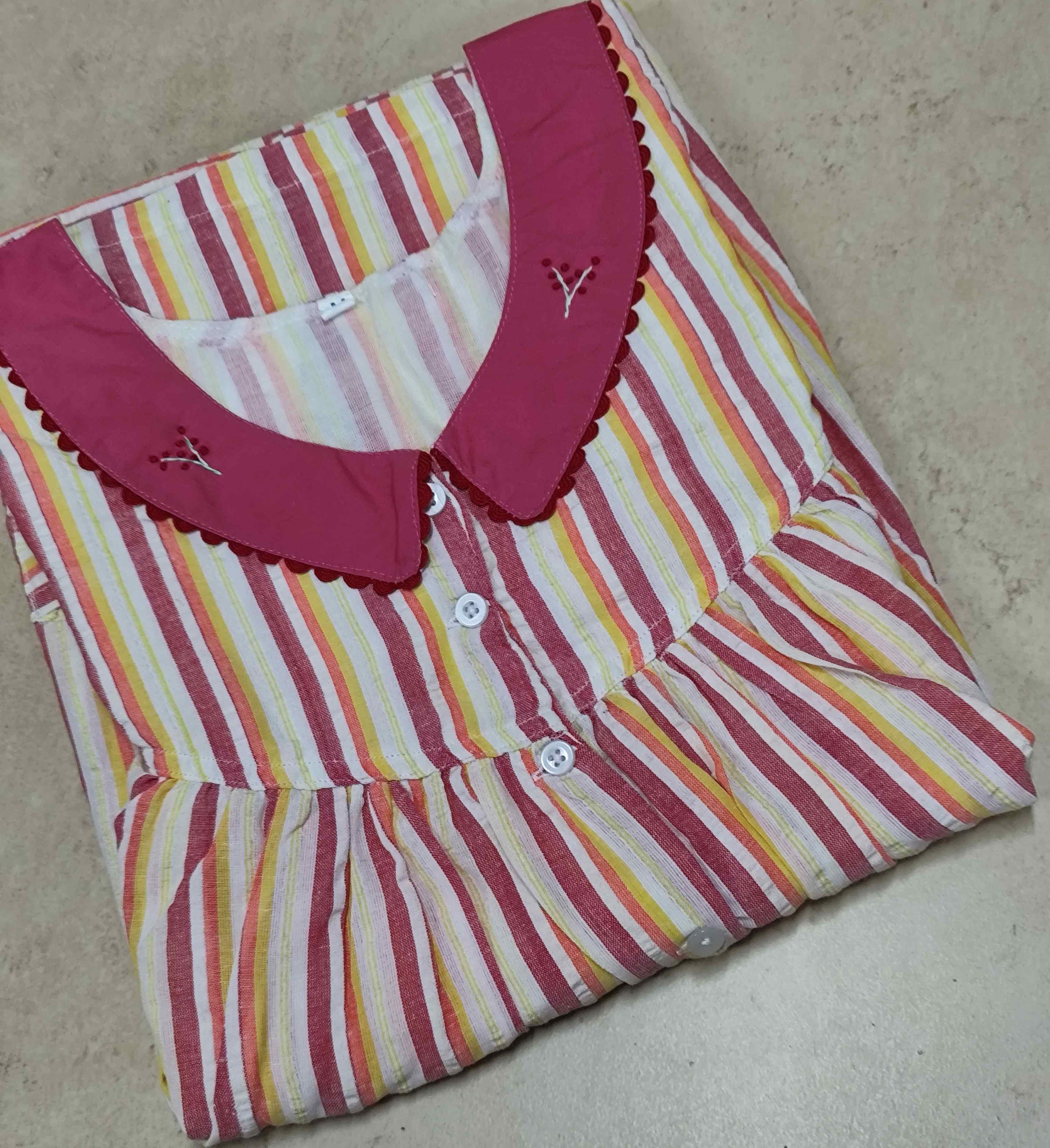 Bantex Pleated, With Pockets, Half Open Medium Printed Nighty