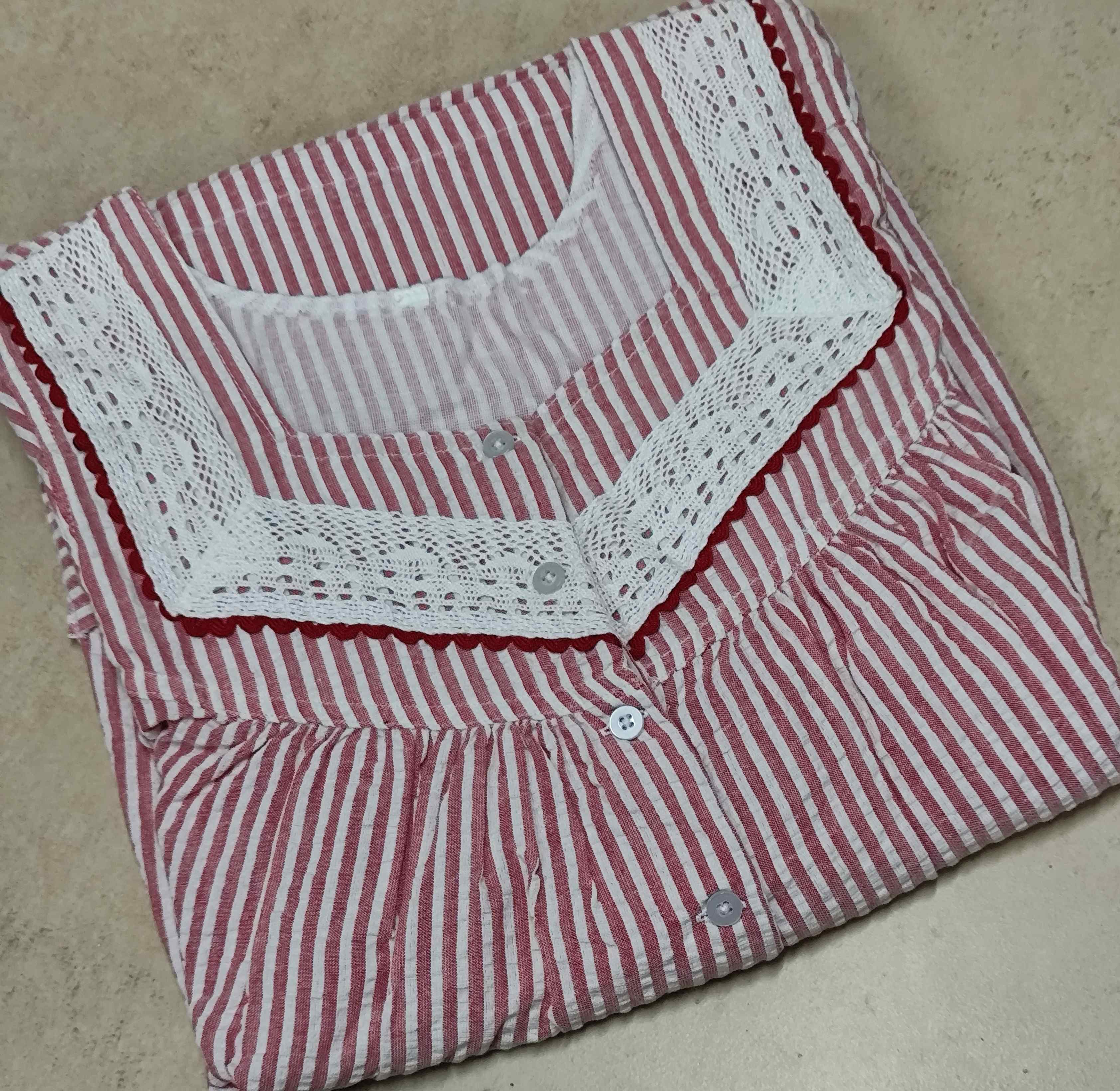 Bantex Pleated, With Pockets, Half Open Medium Printed Nighty
