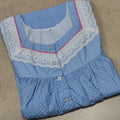 Cotton Pleated, With Pockets, Half Open Small Printed Nighty