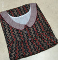 Cotton Pleated, With Pockets, Half Open Small Printed Nighty