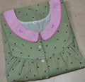 Cotton Pleated, With Pockets, Half Open Medium Printed Nighty