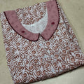 Cotton Pleated, With Pockets, Sleeveless, Half Open Medium Printed Nighty