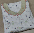 Cotton Pleated, With Pockets, Full Open Medium Printed Nighty