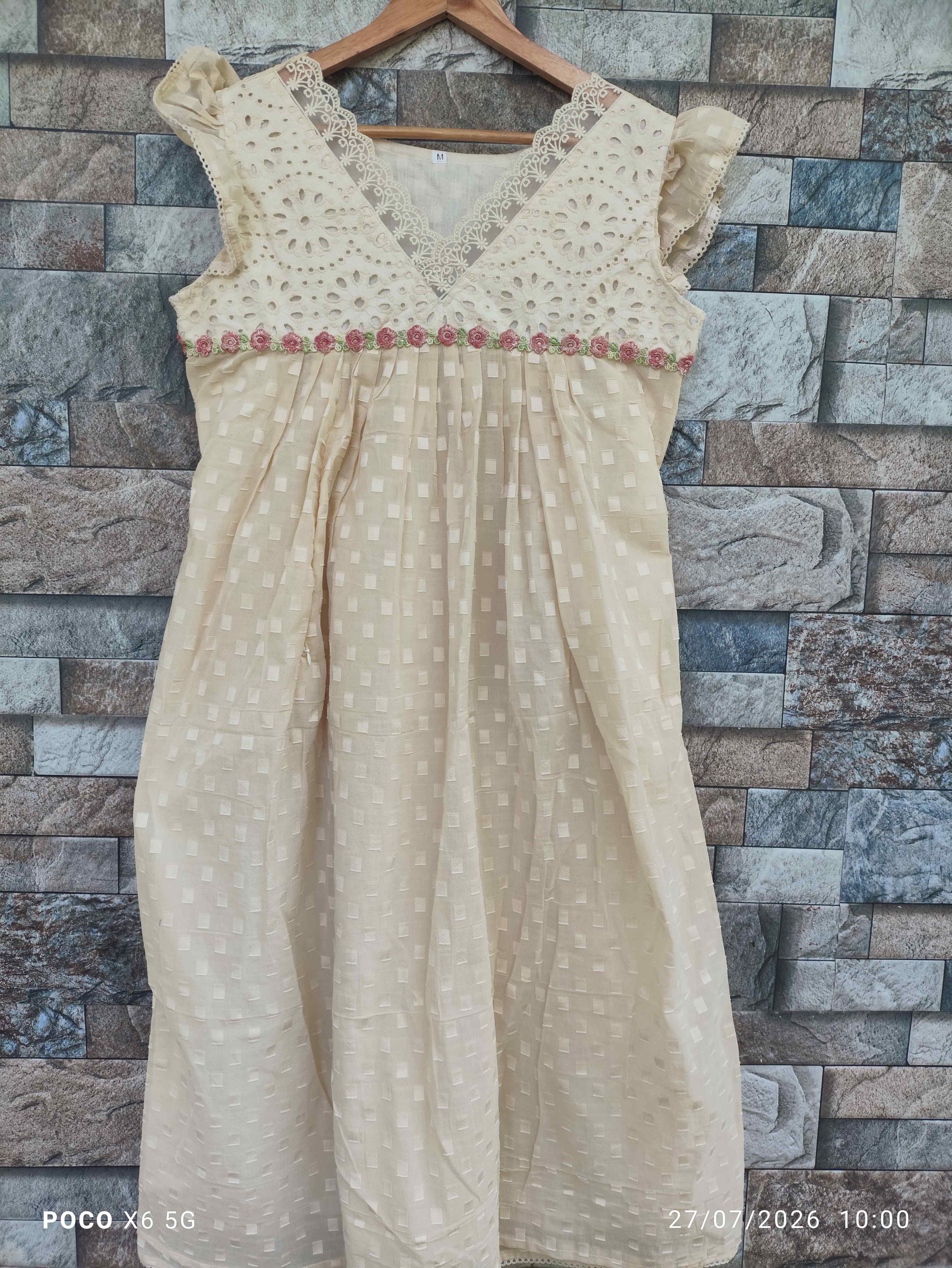 Cotton Pleated, Side zip, With Pockets Medium Printed Maternity Wear