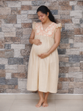 Cotton Pleated, With Pockets, Central zip Large Printed Maternity Wear