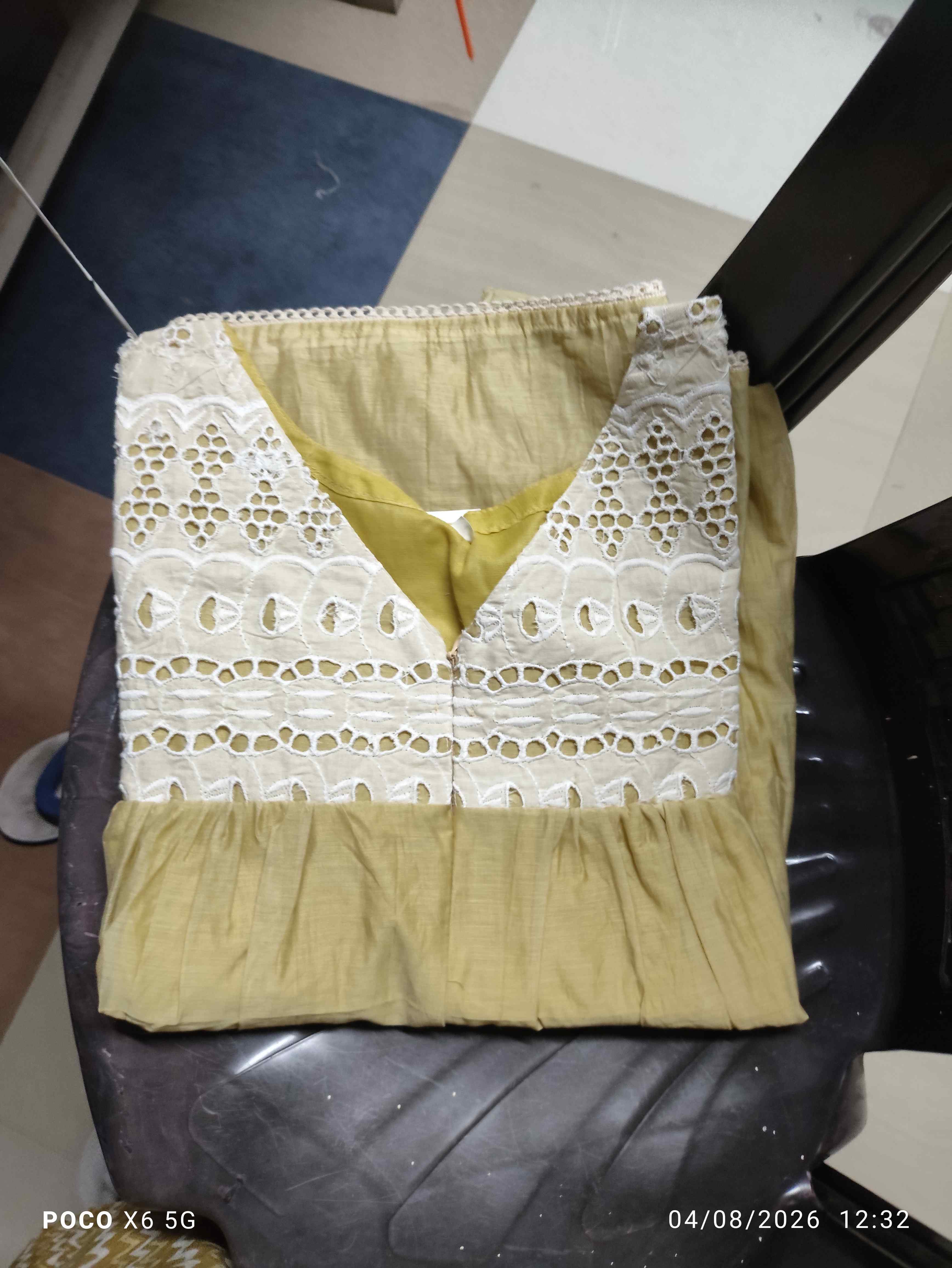 Cotton Pleated, With Pockets, Central zip Large Printed Maternity Wear