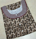 Cotton Pleated, With Pockets, Half Open Medium Printed Nighty