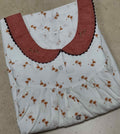 Cotton Pleated, With Pockets, Half Open Medium Printed Nighty