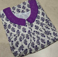 Cotton Pleated, With Pockets, Half Open Medium Printed Nighty