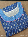 Cotton Pleated, With Pockets, Half Open Xlarge Printed Nighty