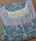 Cotton Pleated, With Pockets, Half Open Xlarge Printed Nighty