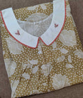Cotton Pleated, With Pockets, Half Open Medium Printed Nighty