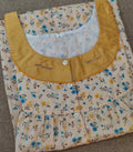 Cotton Pleated, With Pockets, Half Open Xlarge Printed Nighty