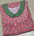 Cotton Pleated, With Pockets, Half Open Medium Printed Nighty