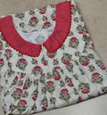 Cotton Pleated, With Pockets, No Open Medium Printed Nighty