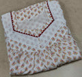 Cotton Pleated, With Pockets, No Open Large Printed Nighty