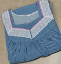 Cotton Pleated, With Pockets, No Open Medium Printed Nighty