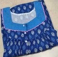 Cotton Pleated, With Pockets, Half Open Medium Printed Nighty