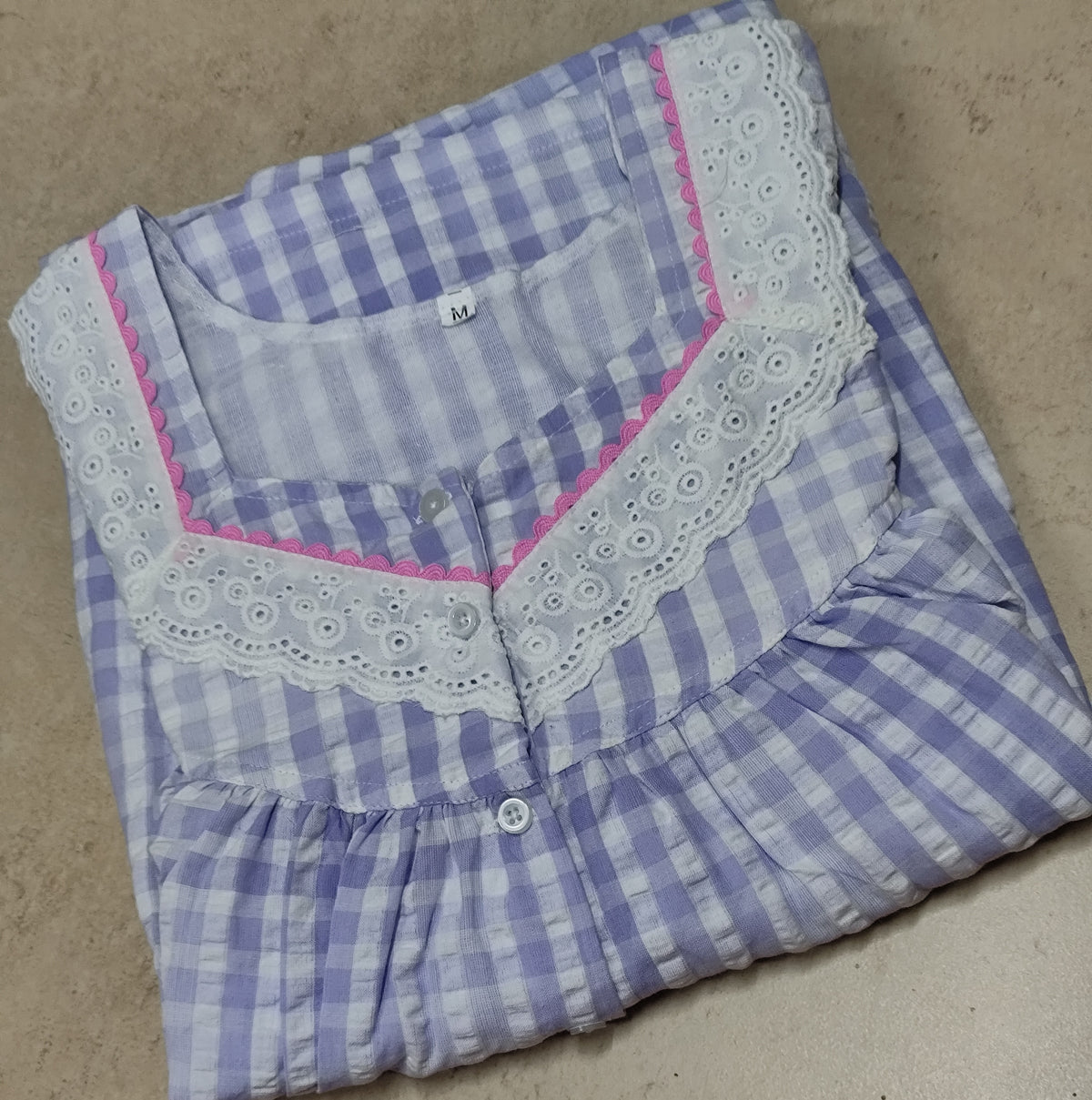 Bantex Pleated, With Pockets, Half Open Medium Printed Nighty