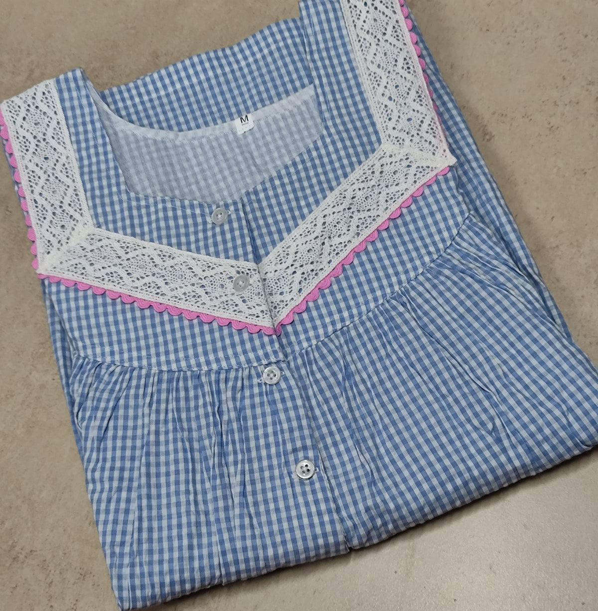 Bantex Pleated, With Pockets, Half Open Small Printed Nighty