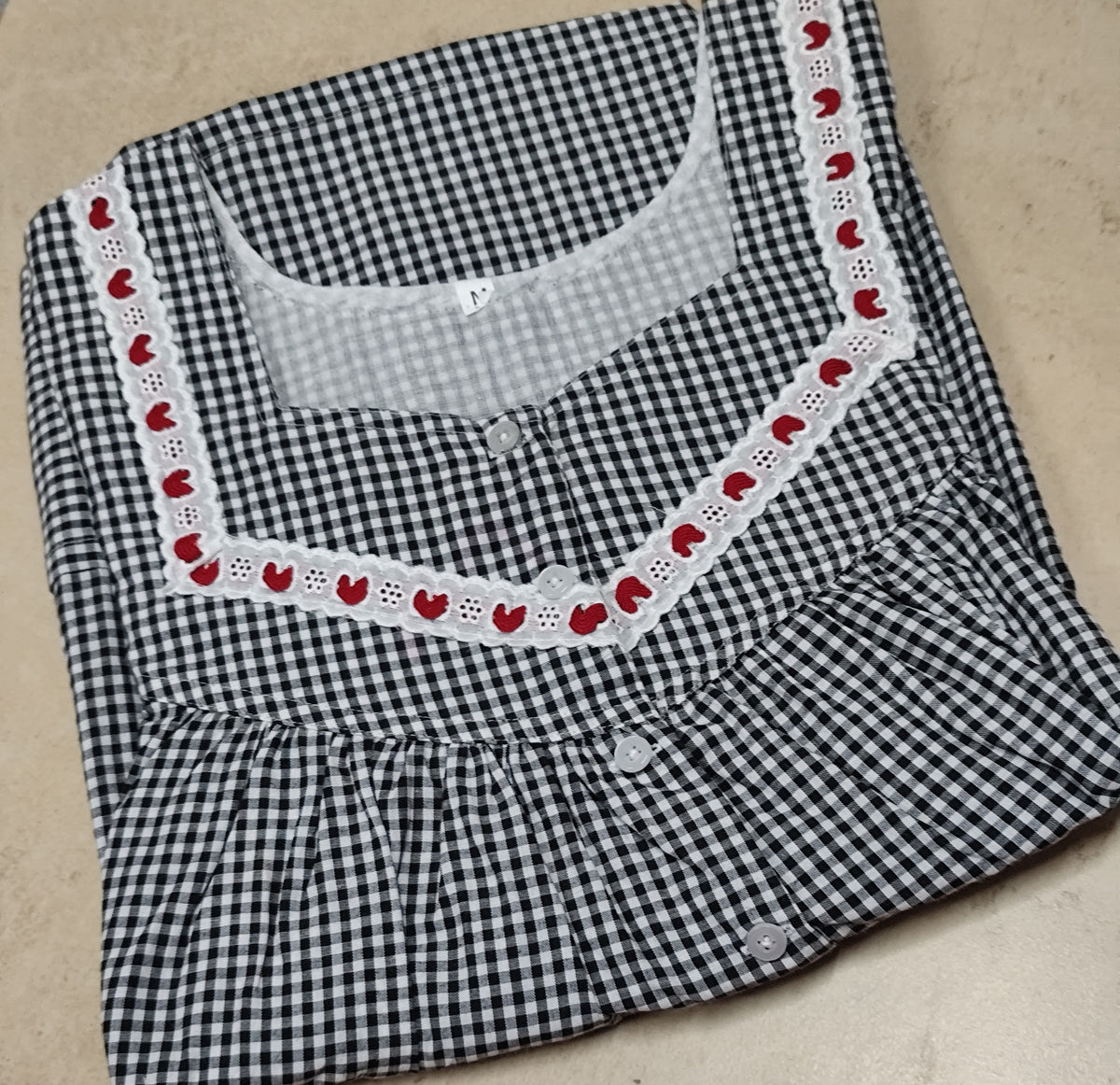 Bantex Pleated, With Pockets, Half Open Large Printed Nighty