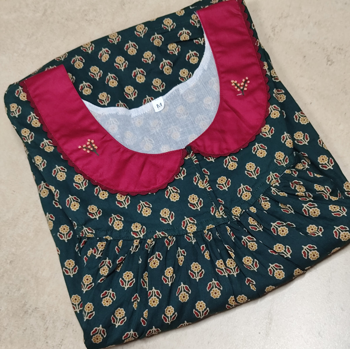 Bantex Pleated, With Pockets, No Open Large Printed Nighty