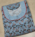 Soft Cotton Pleated, With Pockets, No Open Large Printed Nighty
