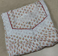 Hacoba Pleated, With Pockets, Half Open Small Printed Nighty