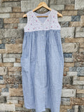 Cotton With Pockets, Full Open Large Printed Frock Nighty