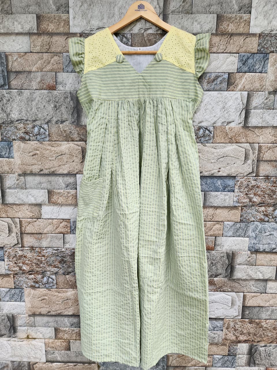 Cotton Side zip, With Pockets Medium Printed Frock Nighty
