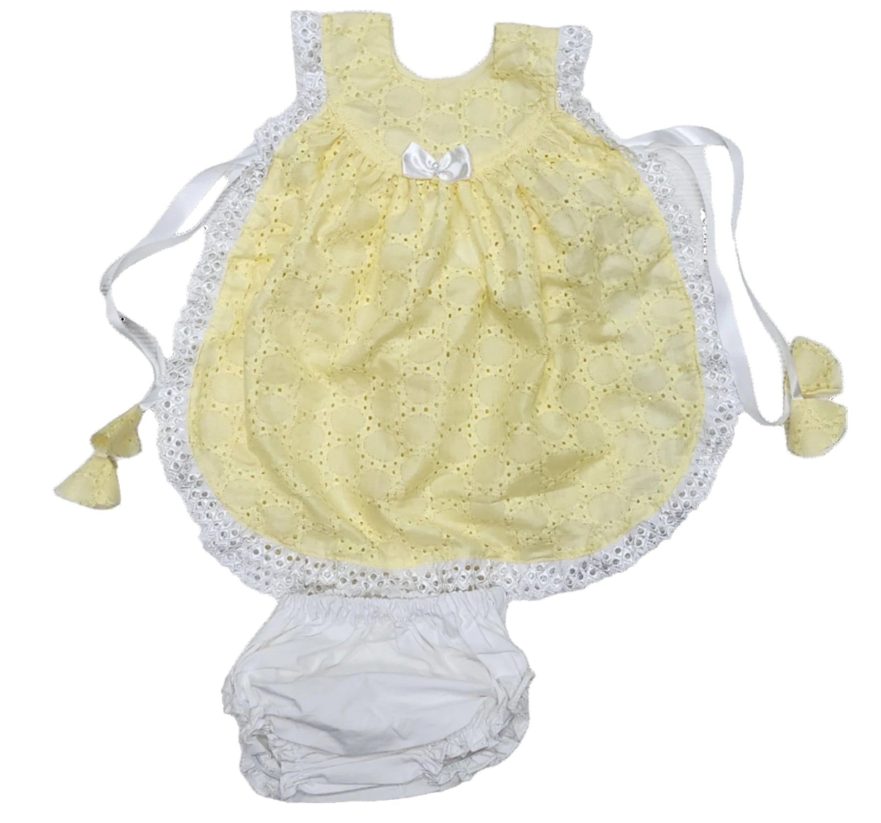 Hacoba ball frock set, side open, with panties for baby girls 0 to 1 years