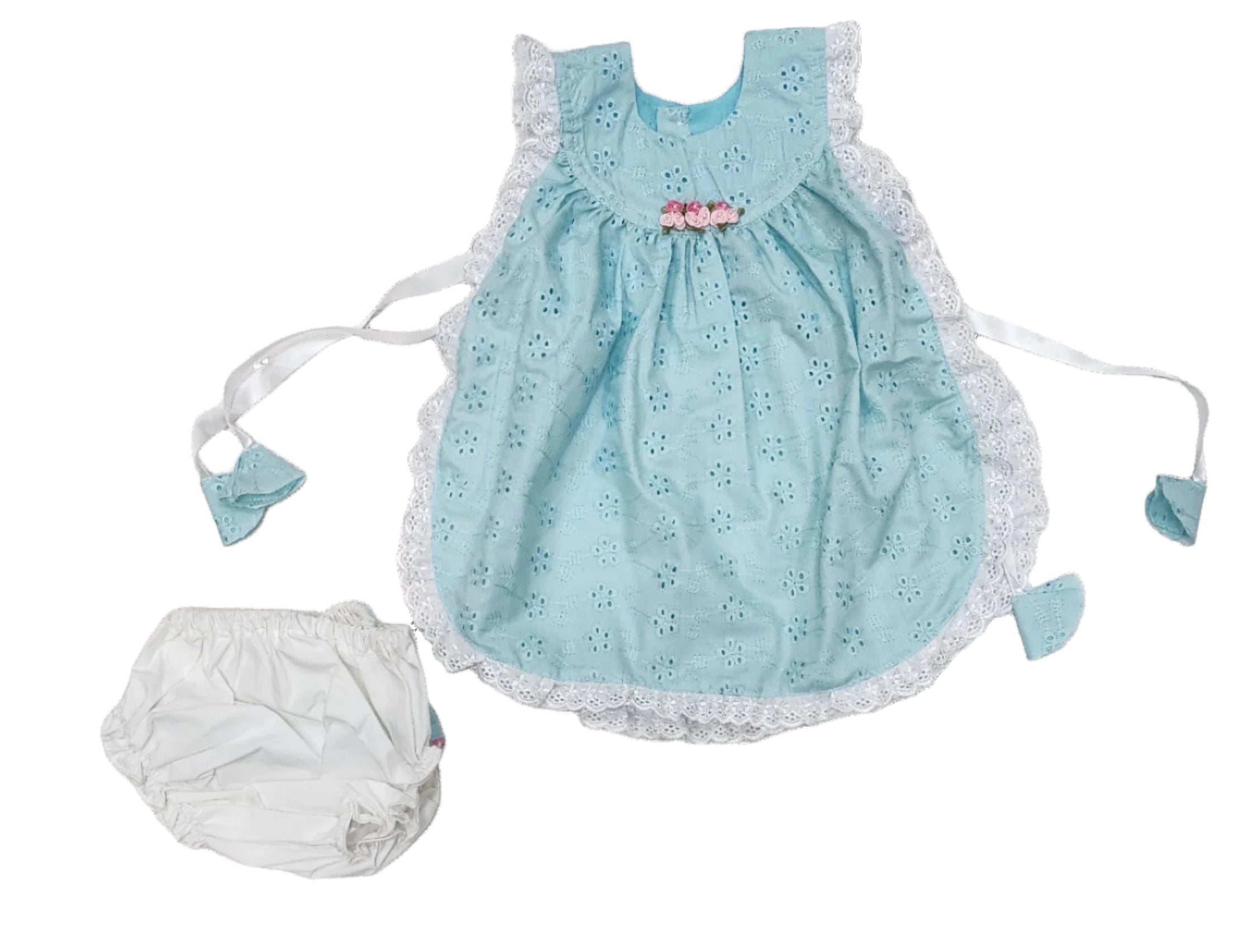 Hacoba ball frock set, side open, with panties for baby girls 0 to 1 years