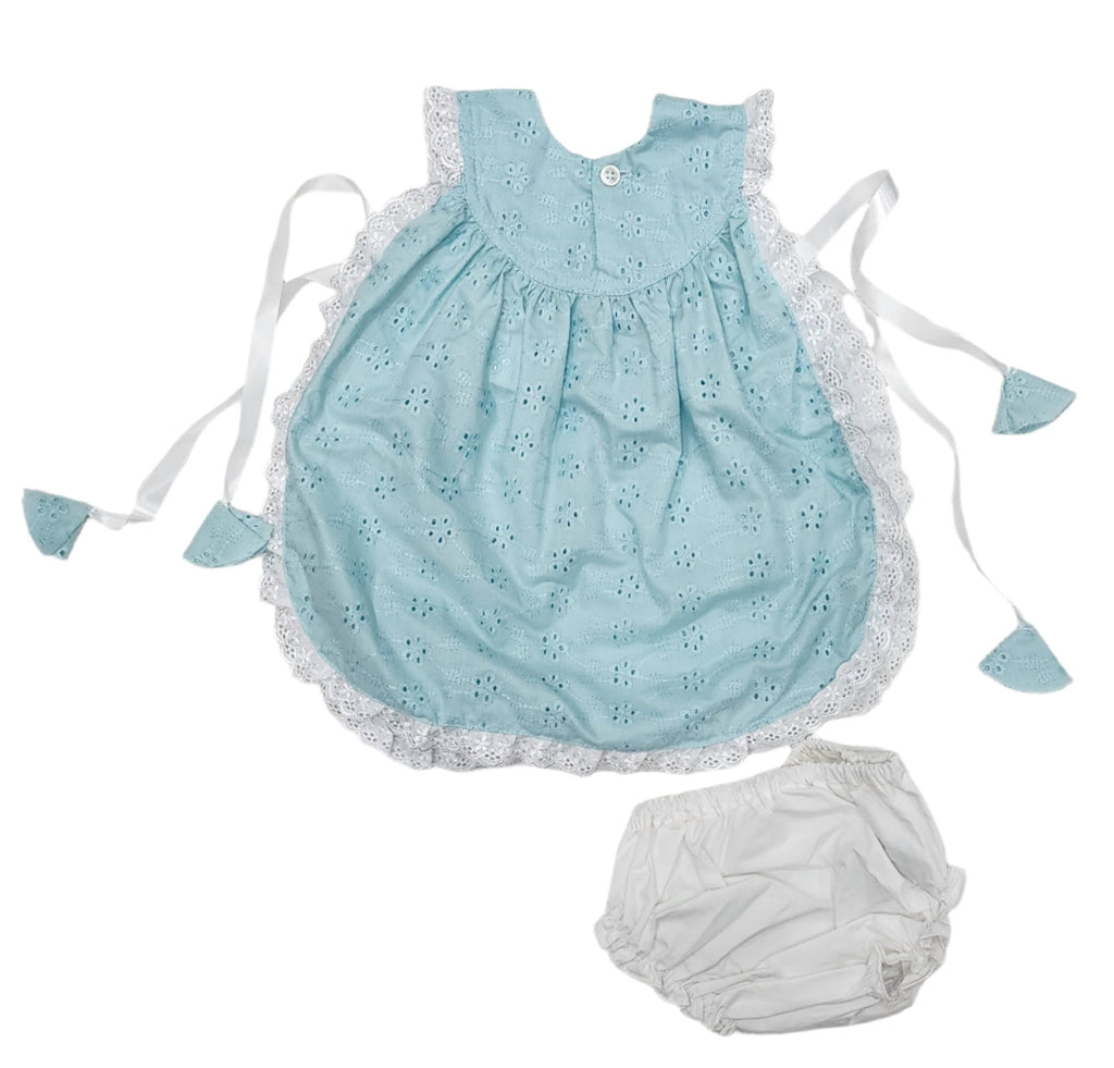 Hacoba ball frock set, side open, with panties for baby girls 0 to 1 years