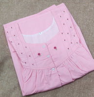 Cotton Pleated , With Pockets, Half Open Medium Printed Nighty