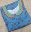 Rayon Pleated , With Pockets, No Open Medium Printed Nighty