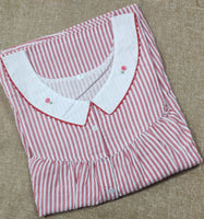 Cotton Pleated , With Pockets, Half Open Large Printed Nighty