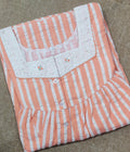 Cotton Pleated , With Pockets, Half Open Large Printed Nighty