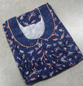 Rayon Pleated , With Pockets, No Open, Pockets Small Printed Nighty